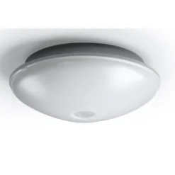 LED-tunnistinvalaisin Ensto AVR254, 11W/830, PIR, Ø254x95mm, IP54, vaaleanharmaa