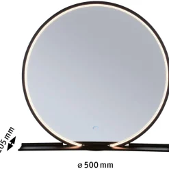 LED-valopeili Paulmann Miro, IP44, 160lm, 10.5W, säädettävä värilämpötila, mattamusta