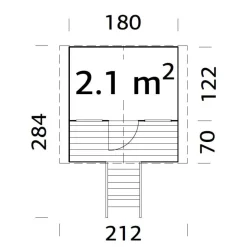 Leikkimökki Palmako Toby, 2,1m²