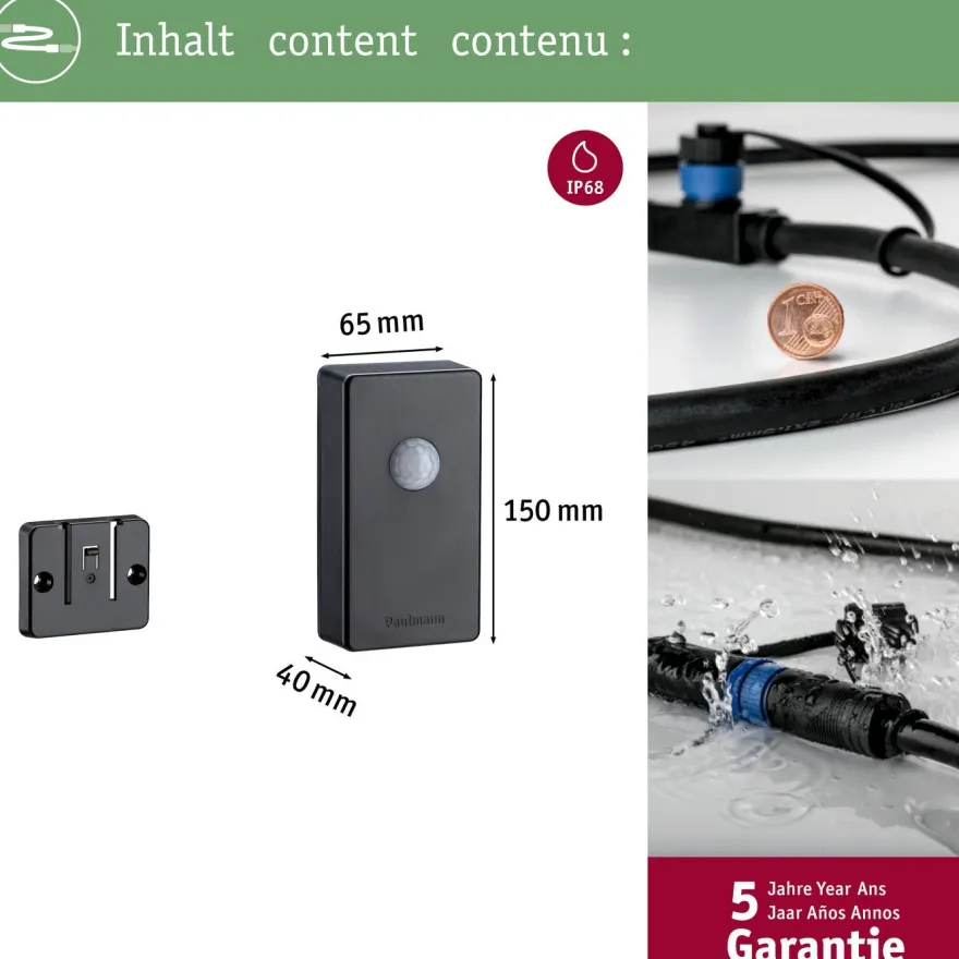 Liike- ja hämärätunnistin Paulmann Plug & Shine, Smart Home Zigbee 3.0, 4.8V, antrasiitti