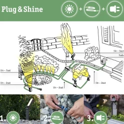 Liitosjohto Paulmann Plug & Shine, 3 valaisimelle, IP68, 5m