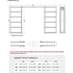 Liukuovi seinän sisään Stella Pocket Door M8, laakaovi, 825x2040mm