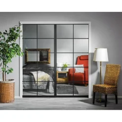 Liukuovi seinän sisään Stella Pocket Door M7, ristikko, 725x2040mm, musta
