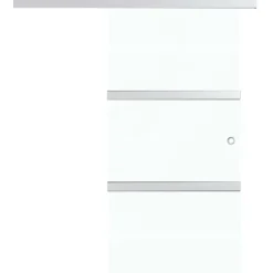 Liukuovi soft-stopeilla ESG-lasi ja alumiini, 76x205 cm, huurrelasi raidoilla