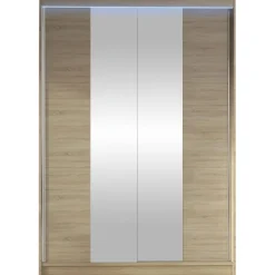 Liukuovivaatekaappi Nomla LINO II, LED-valaistuksella, peilillä, 120x200cm