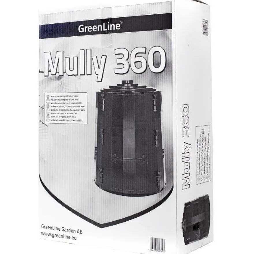 Lämminkomposti Greenline Mully, 360L, -15°C, musta