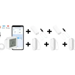 Lämpö- ja kosteusanturipaketti Celotron Tuya Smart WiFi, CETZ052 + 2kpl CETZ082 + 3kpl CETH092 anturit