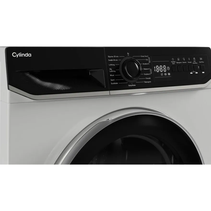 Lämpöpumppukuivausrumpu Cylinda TVP911G28E, 60cm, 8kg