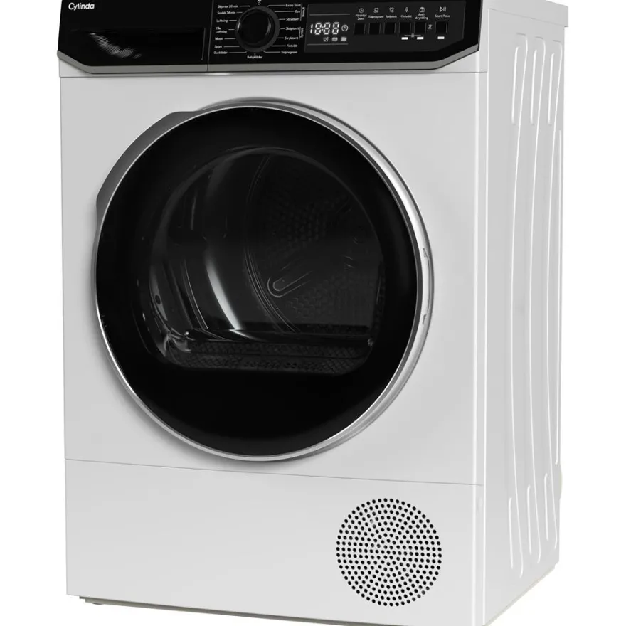 Lämpöpumppukuivausrumpu Cylinda TVP911G28E, 60cm, 8kg