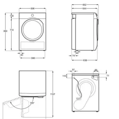 Lämpöpumppukuivausrumpu Electrolux EDI610O85O 600 GentleCare, 8kg