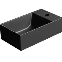 Malja-allas Interia Kube X, 400x230mm, oikea/vasen, mattamusta