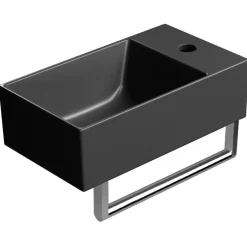 Malja-allas Interia Kube X, 400x230mm, oikea/vasen, mattamusta