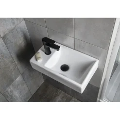 Malja-allas Interia Minos Cloakroom, 450x260mm, vasen, valkoinen