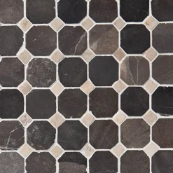 Marmorimosaiikki Qualitystone Classic Gray-White, verkolla, 50x50/10x10 mm