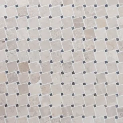 Marmorimosaiikki Qualitystone Diagonal White-Gray, verkolla, 50x50/10x10 mm