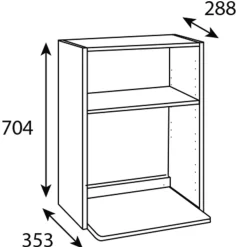Mikrokaapin runko Ideal Keittiöt, 703mm, valkoinen