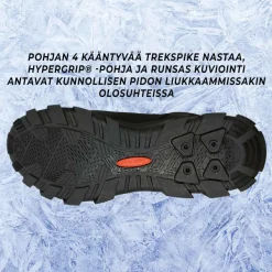 Nastakengät Trekker, kääntyvät nastat, musta, eri kokoja