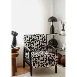 Nojatuoli Linento Furniture Luma 2, musta-valkoinen