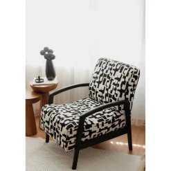 Nojatuoli Linento Furniture Luma 2, musta-valkoinen