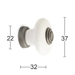 Nuppivedin Habo Erik, Ø37mm, valkoinen