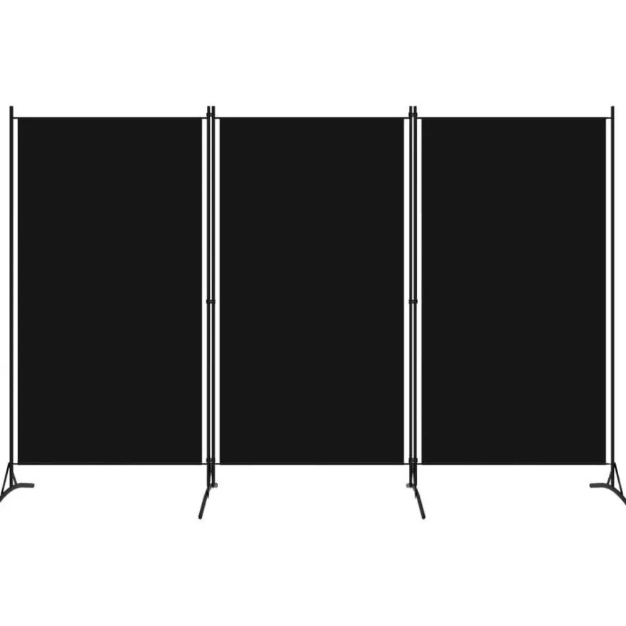 3-paneelinen tilanjakaja, musta, 260x180 cm