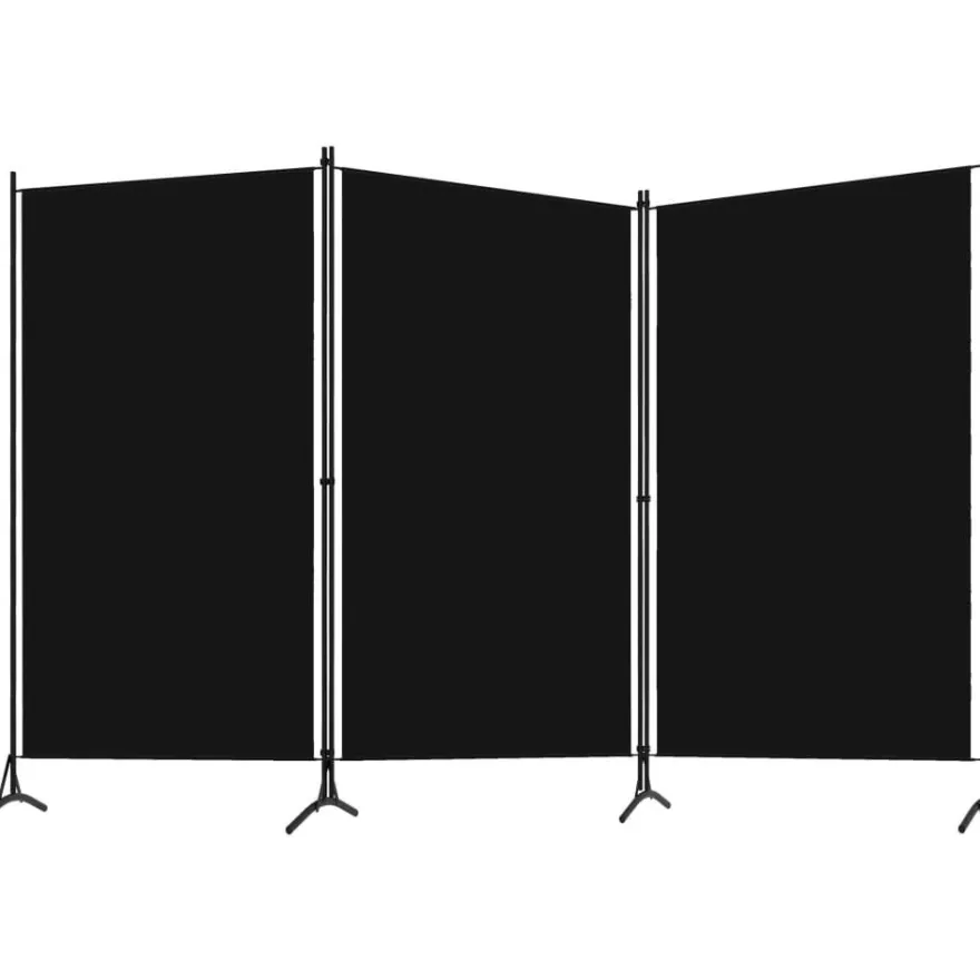 3-paneelinen tilanjakaja, musta, 260x180 cm