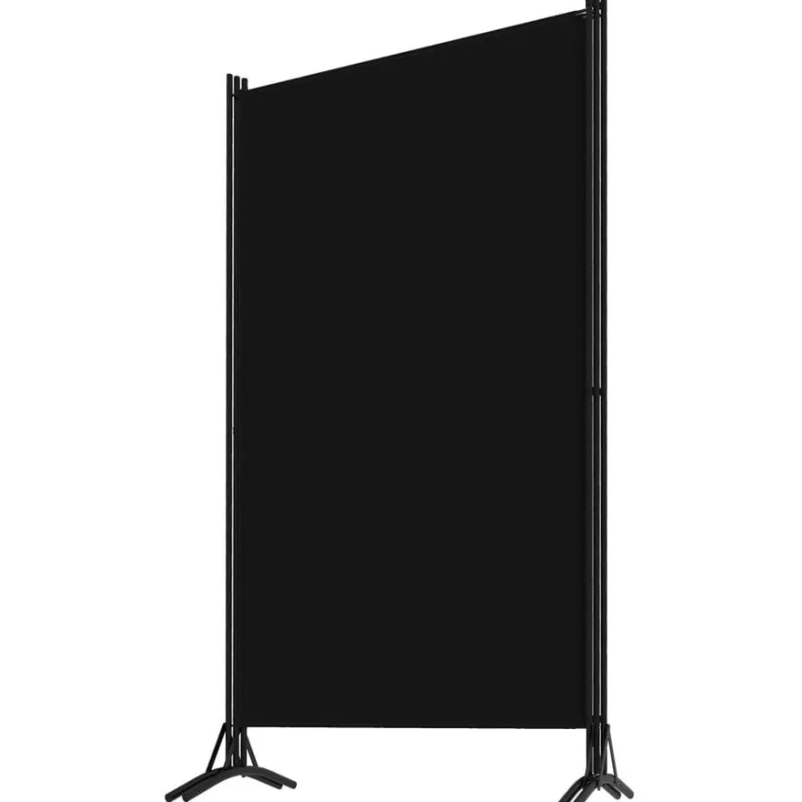 3-paneelinen tilanjakaja, musta, 260x180 cm