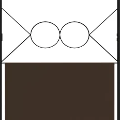 5-paneelinen tilanjakaja, ruskea, 200x180 cm