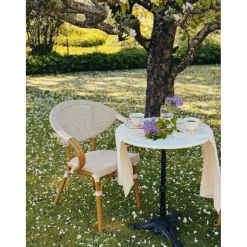 Parvekepöytä Hillerstorp Krögaren, Ø60cm, marmori/musta