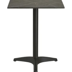 Parvekepöytä House Nordic Bistro, 60x60x73cm, alumiinijalustalla, tummanharmaa marmorikuosi