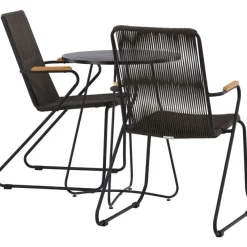 Parvekeryhmä Venture Home, ø60cm musta Bacong-pöytä + 2 Bois-tuolia