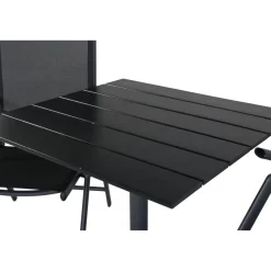 Parvekeryhmä Venture Home, 70x70cm musta Colorado-pöytä + 2 mustaa Break-asentotuolia