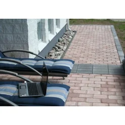 Patinoitu patiokivi 210x140x60mm, musta