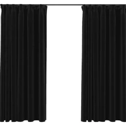 Pellavamaiset pimennysverhot koukuilla 2 kpl 140x175cm