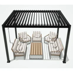 Pergola Home4you Mirador-111, 300x300cm, tummanharmaa