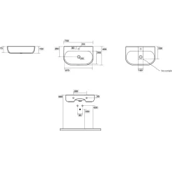 Pesuallas Kerasan Nolita 5342, 700x450mm, valkoinen