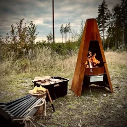 Pihagrilli FIREHUT®, 1415x760x750mm, corten teräs
