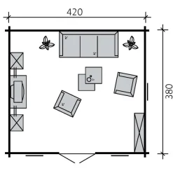 Pihamökki Skan Holz Montreal 2, 16m²