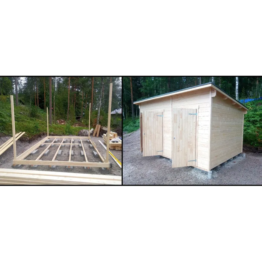 Piharakennuksen asennus 14-17,9 m2 kokoisille rakennuksille