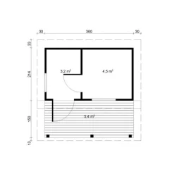 Pihasauna Tene Moderni 12, 8m²
