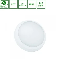 Plafondi Spectrum Nymphea City Pro 2 Ø320mm 23/30W IP65 CCT 3000/4000/6000K valkoinen Ø320x80mm