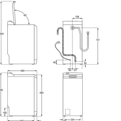 Päältä täytettävä pesukone AEG LTR6O622K1, 40cm, 6kg, 1200rpm, valkoinen