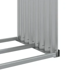 Polttopuuteline vaaleanharmaa 120x45x210 cm galvanoitu teräs