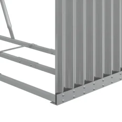 Polttopuuteline vaaleanharmaa 120x45x210 cm galvanoitu teräs