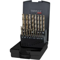 Poranteräsarja Terrax Ø1-10mm, HSS-Co5, 19-os. DIN338