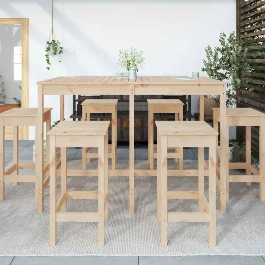 Puutarhan bistrosarja, 7-osainen täysi mänty, eri värejä (28309)