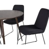 Pyöreä ruokailuryhmä Venture Home, Ø100cm Plaza-pöytä + 4 mustaa Muce-tuolia