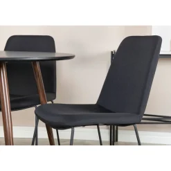 Pyöreä ruokailuryhmä Venture Home, Ø100cm Plaza-pöytä + 4 mustaa Muce-tuolia