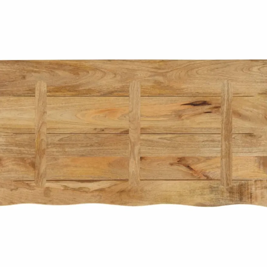 Pöytälevy 110x60x2,5 cm elävä reuna karkea täysi mangopuu (70359)