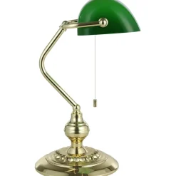 Pöytävalaisin Eglo Banker, 60W, 390x275mm, E27, IP20, vihreä/messinki